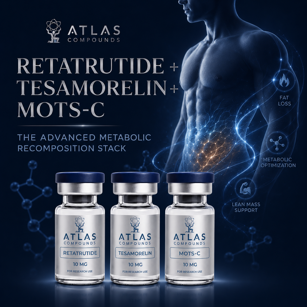 Retatrutide + Tesamorelin + MOTS-c: The Advanced Metabolic Recomposition Stack